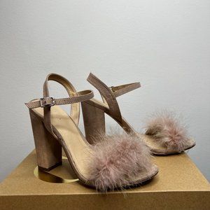 Charlotte Russe Feather Toe Heel (with box)